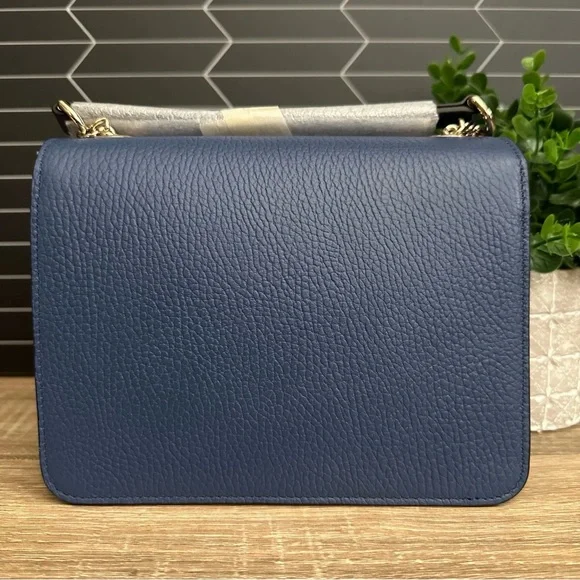 Gucci - Navy Blue Dollar Calf Crossbody Bag - Picture 3 of 4